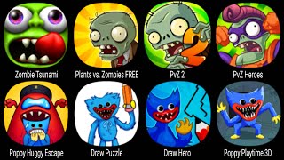 Zombie Tsunami, Plants vs Zombies FREE, PvZ 2, PvZ Heroes, Poppy Huggy Escape, Draw Hero ... screenshot 4