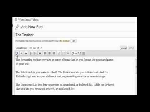 How to use the WordPress visual editing formatting toolbar