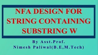 Unit-1.10 NFA Design for String Containing Substring w | RTU B.TECH CSE | UGCNET 2019 | GATE 2020