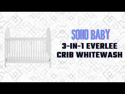 Soho Baby Everlee 3-in-1 Convertible Island Crib, Whitewash | GreenGuard Gold Certified
