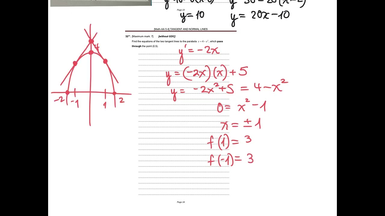 Tangent and normal lines 3