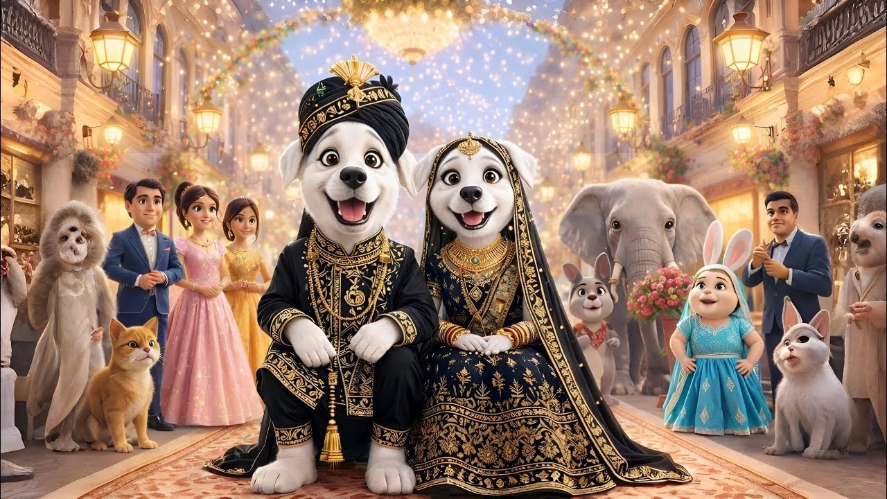 कुत्ते की निकली बारात Part 3 |Kutte Ki Barat| Animal Wedding Song | Cartoon Rhymes |Hindi