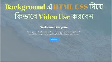 Fullscreen Video Background with Html & CSS Bangla