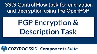 Ssis Pgp Encryption & Description Task . Cozyroc Ssis Components Suite