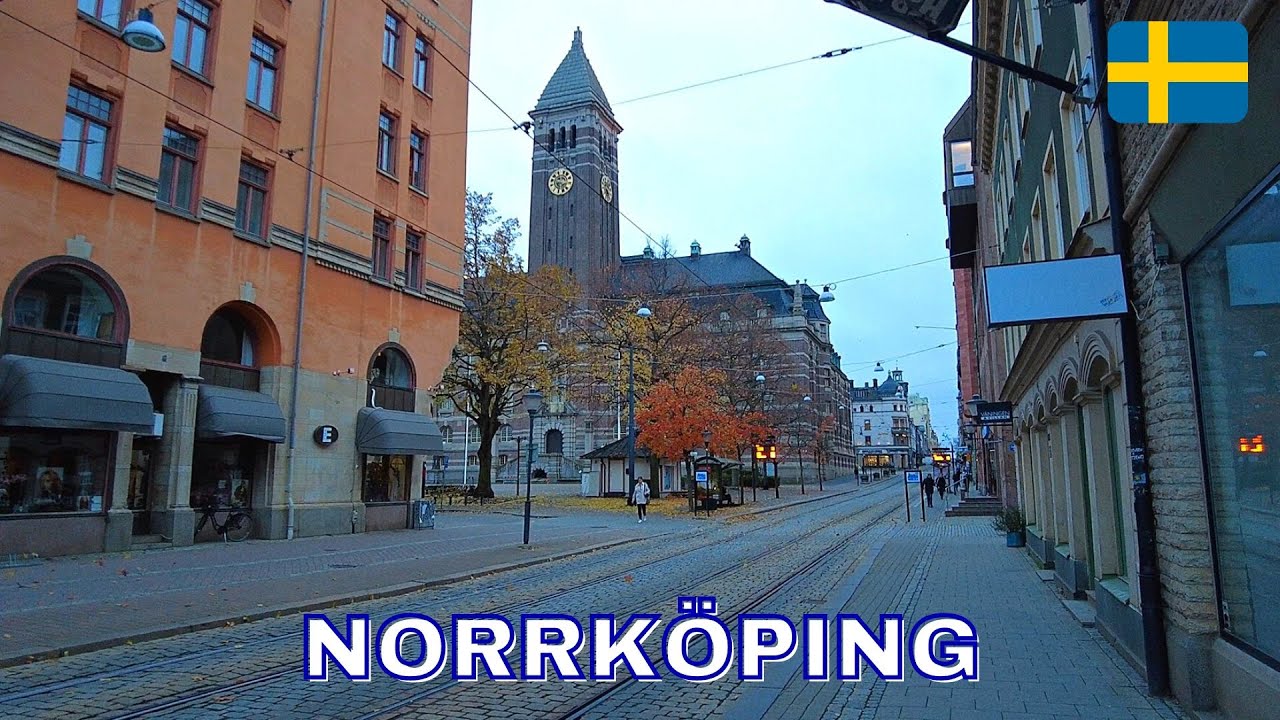 Norrköping - Virtual Walking Tour in 4K - November 2022 - Sweden
