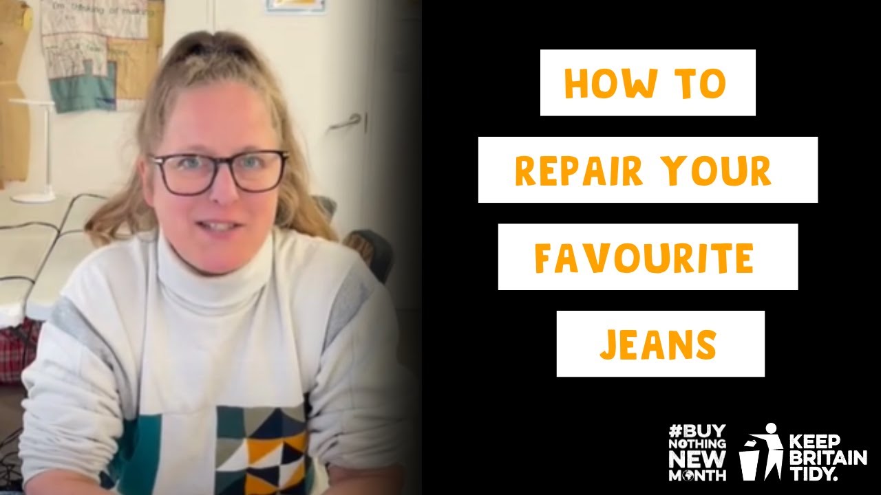 How to Repair Your Jeans this #BuyNothingNewMonth - YouTube