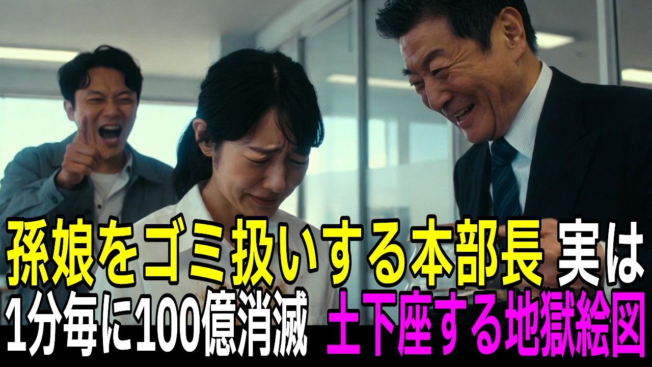 孫娘をゴミ扱いした傲慢な本部長、直後に伝説の創業者と判明し1分ごとに100億が消える事態に…【感動する話】【朗読】