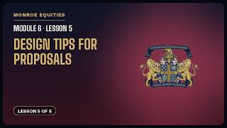Module 6 · Lesson 5: Design Tips for Proposals