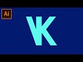 Vk letter logo design adobe illustrator tutorial