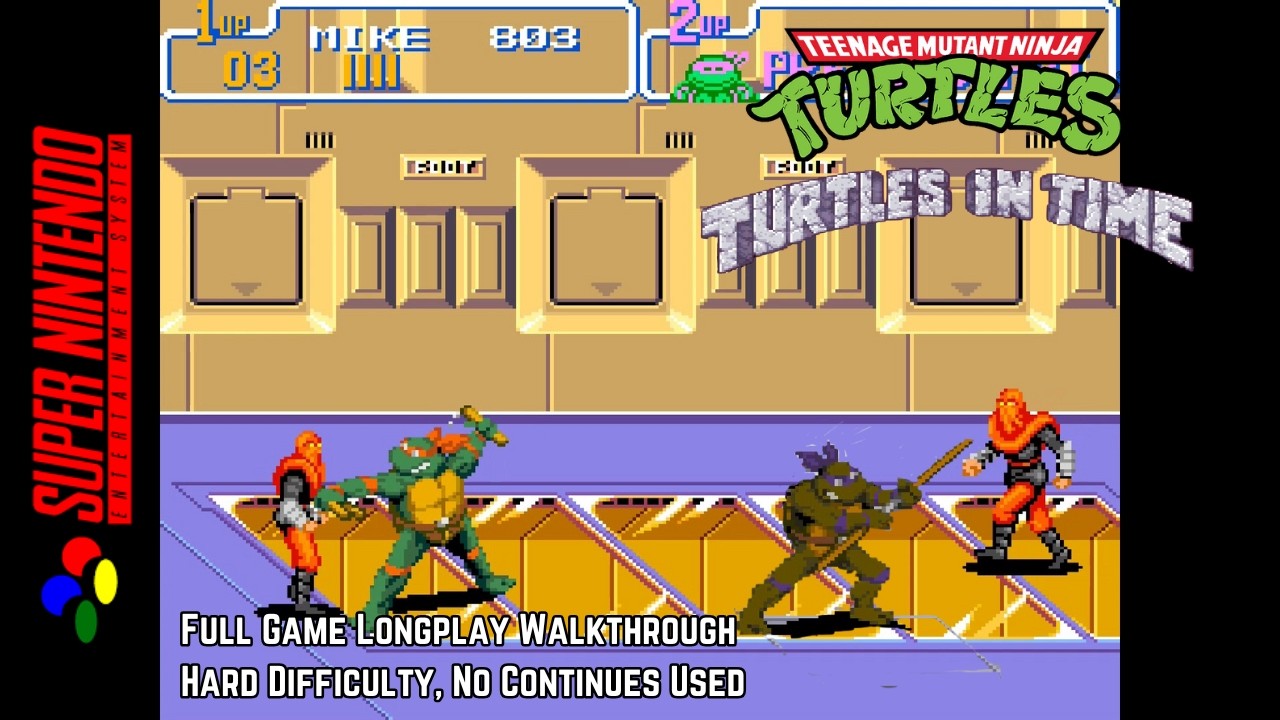 TMNT IV: Turtles in Time (SNES) – Complete Hard Mode Longplay | Classic Beat ’Em Up