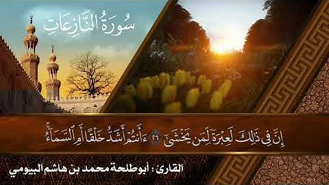 سورة النازعات. القارئ/أبو طلحة محمد بن هاشم البيومي