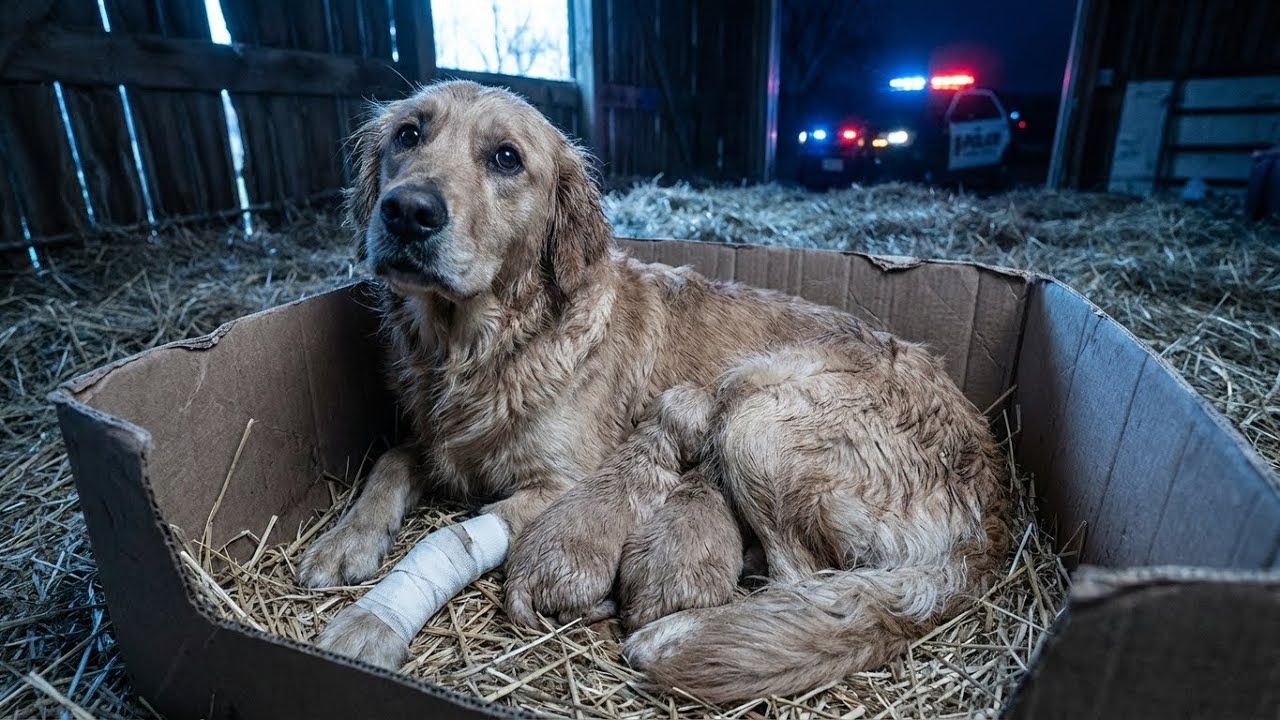 A Police Officer and his K9 Dog rescued a Mother Dog and her Puppy left to freeze in the dark