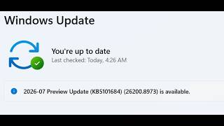 Fix 2026-07 Preview Update KB5101684 (OS Builds 26200.8973 and 26100.8973) Not Installing Windows 11