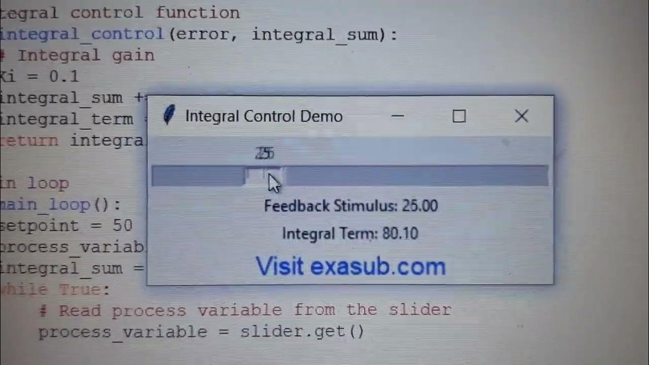Integral Control Demo in Control Systems Engineering Using Slider in