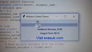 Integral Control Demo in Control Systems Engineering Using Slider in Tkinter