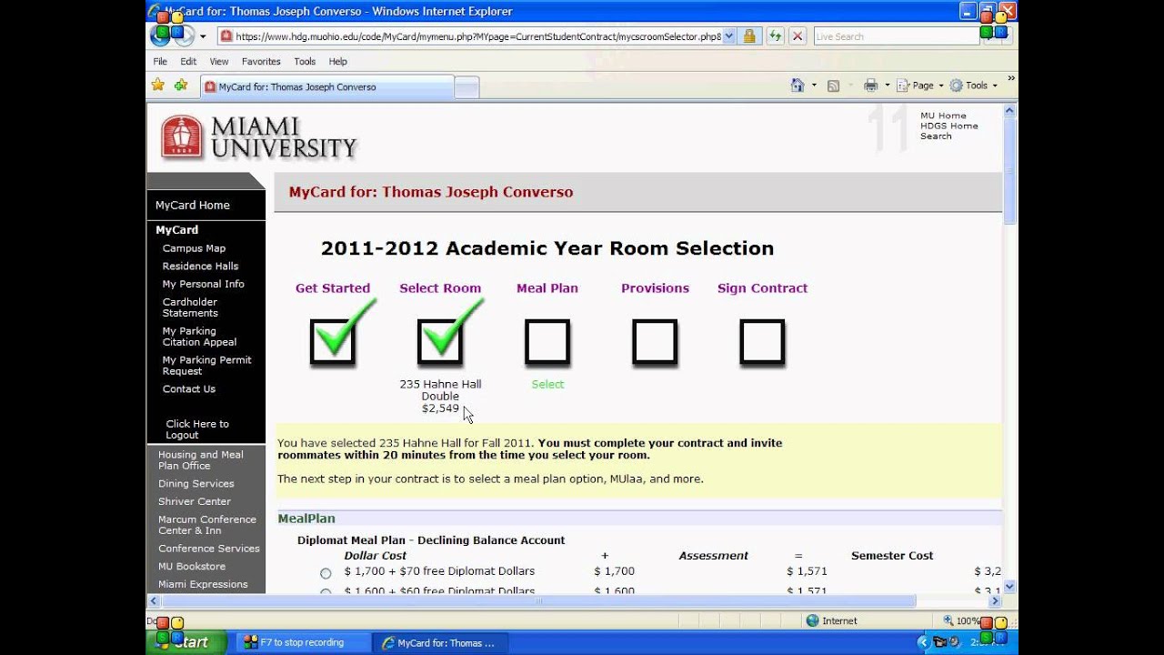 Miami University Room Selection - YouTube