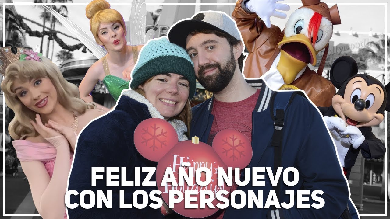 Feliz año nuevo desde Disney World con los personajes orlando florida