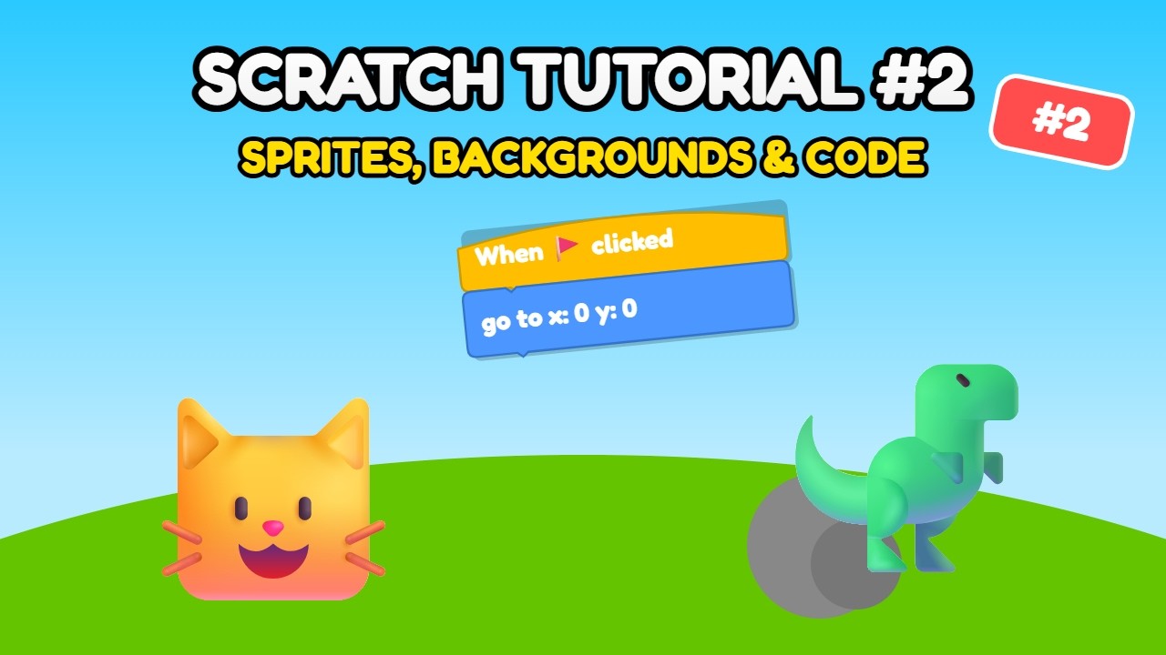 Sprite Coding Backgrounds Scratch Tutorial #2 How to Add Sprites, Backgrounds & Write Your First ...
