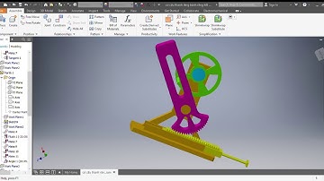 mô phỏng thanh răng bánh răng kết hợp tay quay con trượt