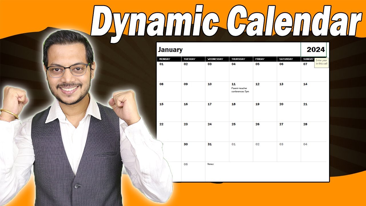 Dynamic Calendar in excel | We have two simple options to create ...