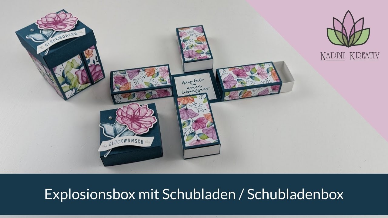 Bastelanleitung Explosionsbox mit Schubladen - Schubladenbox - Stampin'' Up! Verpackung basteln