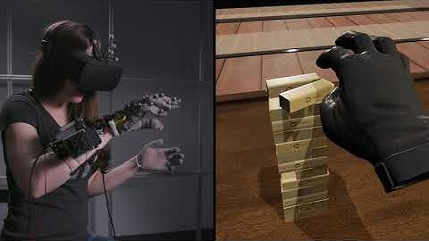 Haptic glove in VR simulation (2018)