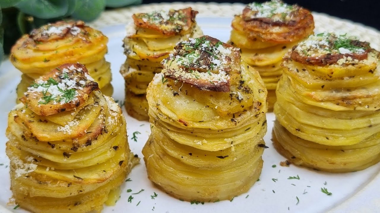 Parmesan Potato Stacks! Very simple and delicious recipe! - YouTube