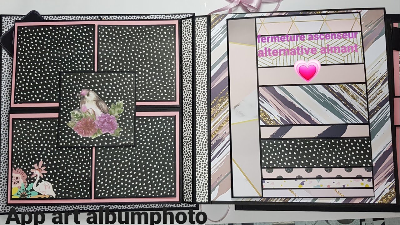 système de fermeture d une page d album. carte ascenseur. alternative aimant. format 10/10.
