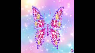 Tap Color - Beautiful Pretty Butterfly Diamond Jewel Gems Transformation Pose (Animated Pics)