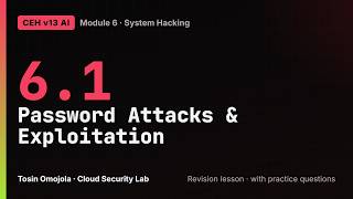 CEH v13 AI 6.1 | Gaining Access: Password Cracking and Exploitation