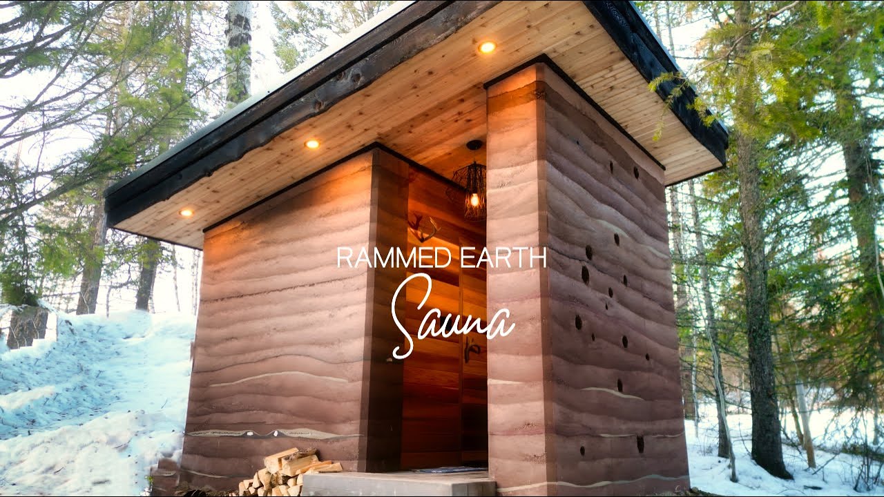Building Our Rammed Earth Off-Grid Sauna | Step-by-Step Natural Build