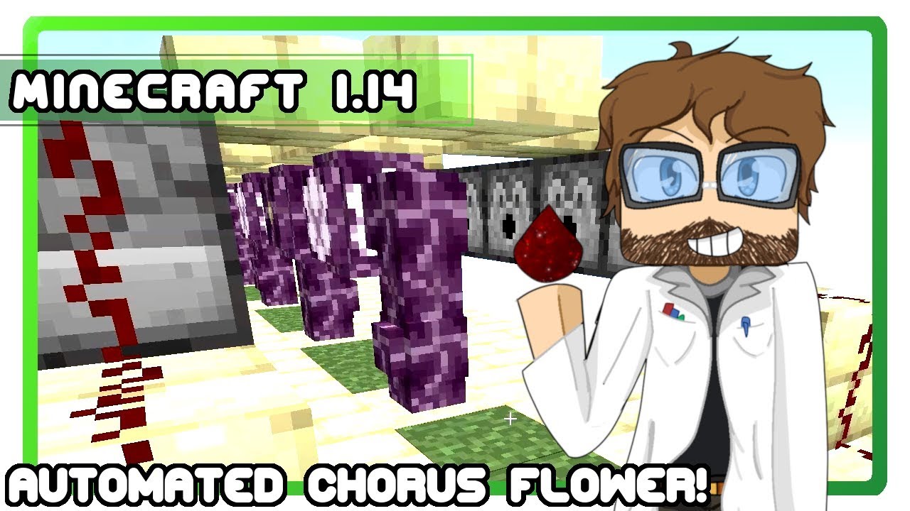 Automated Chorus Flower Farm Minecraft 1.14 Tutorial! YouTube