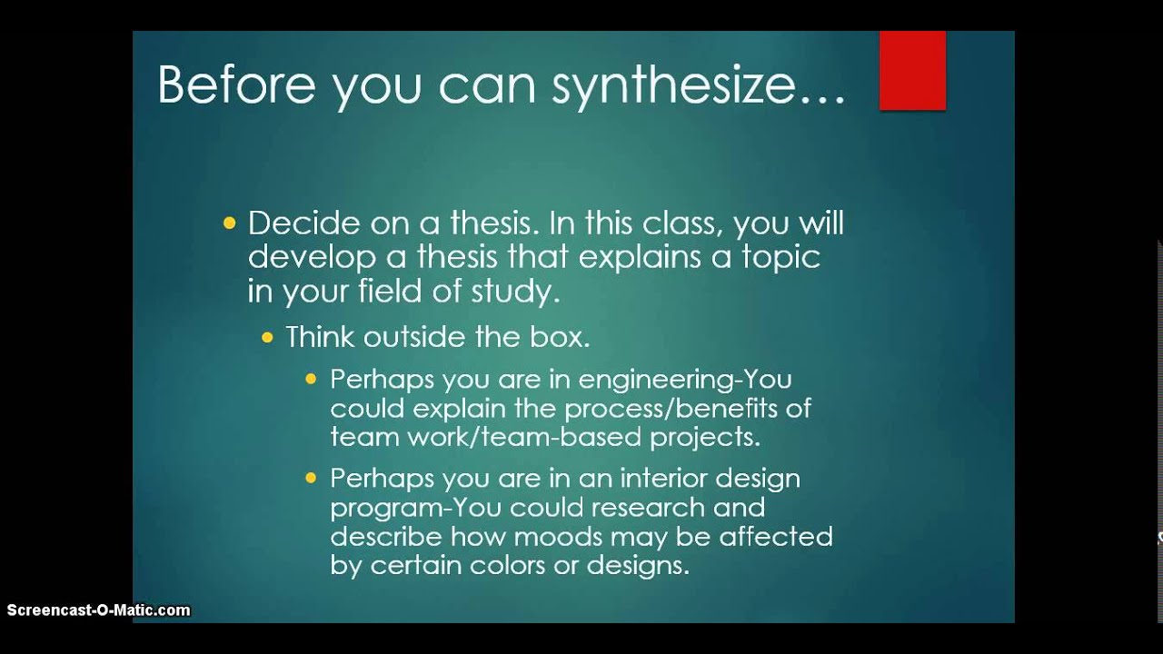 explanatory synthesis