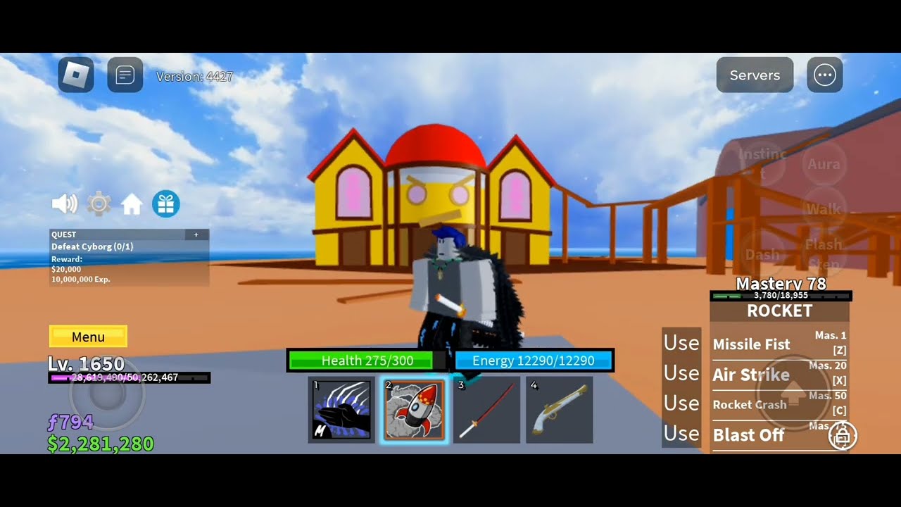 defeating every boss in blox fruits 1st sea with the rocket fruit - YouTube