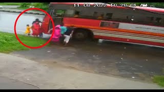 Caught on cam: Govt bus runs over a youth in Vadodara, fortunately individual survives screenshot 5