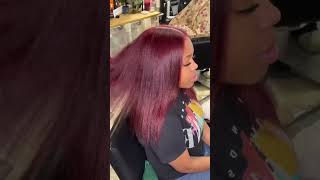 How to dye Dark hair Red WITHOUT BLEACH! #blackgirl #hairstyles #naturalhair #shorts #love ❤️