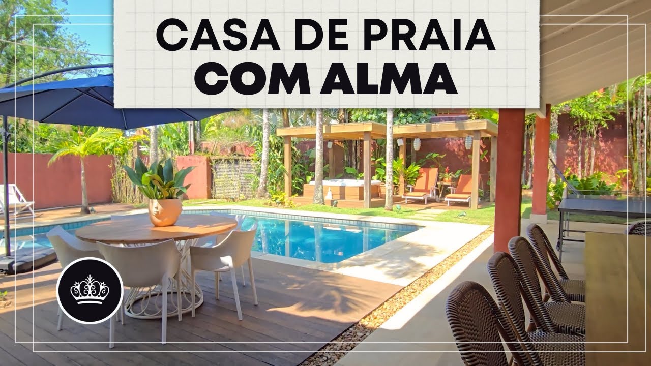 Uma CASA DE PRAIA rústica, integrada e FEITA para RECEBER