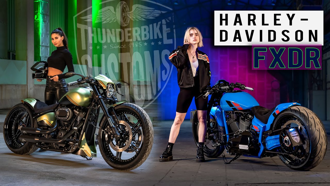Thunderbike GT-5 x Golden Lime - customized Harley-Davidson FXDR 4k