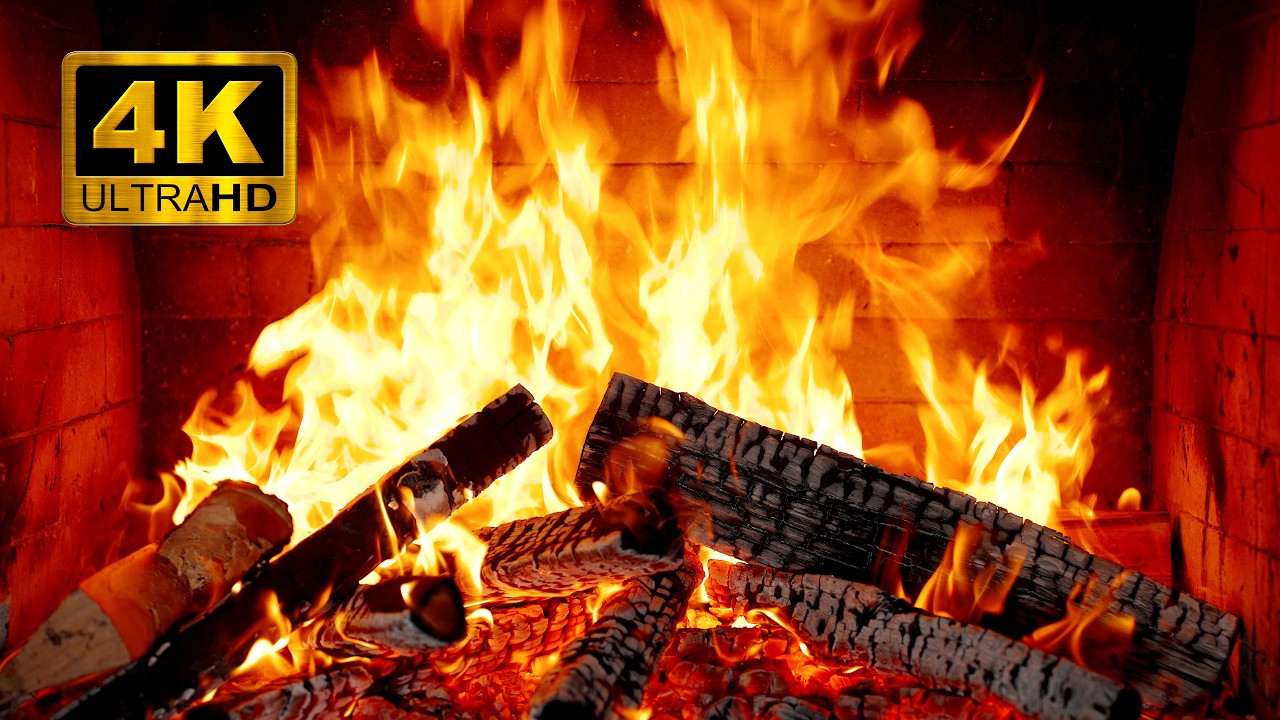 🔥 12H Cozy Fireplace 4K with Crackling Fire Sounds | Relax, Sleep ...