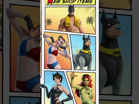 DC x FORTNITE SUMMER SKINS de Gotham City, Batman, Catwoman, Harley Quinn et Poison Ivy #dc #shorts