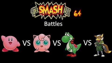Super Smash Bros 64 Battles #37: Kirby vs Jigglypuff vs Yoshi vs Fox