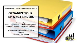 Organizing Your IEP & 504 Binder