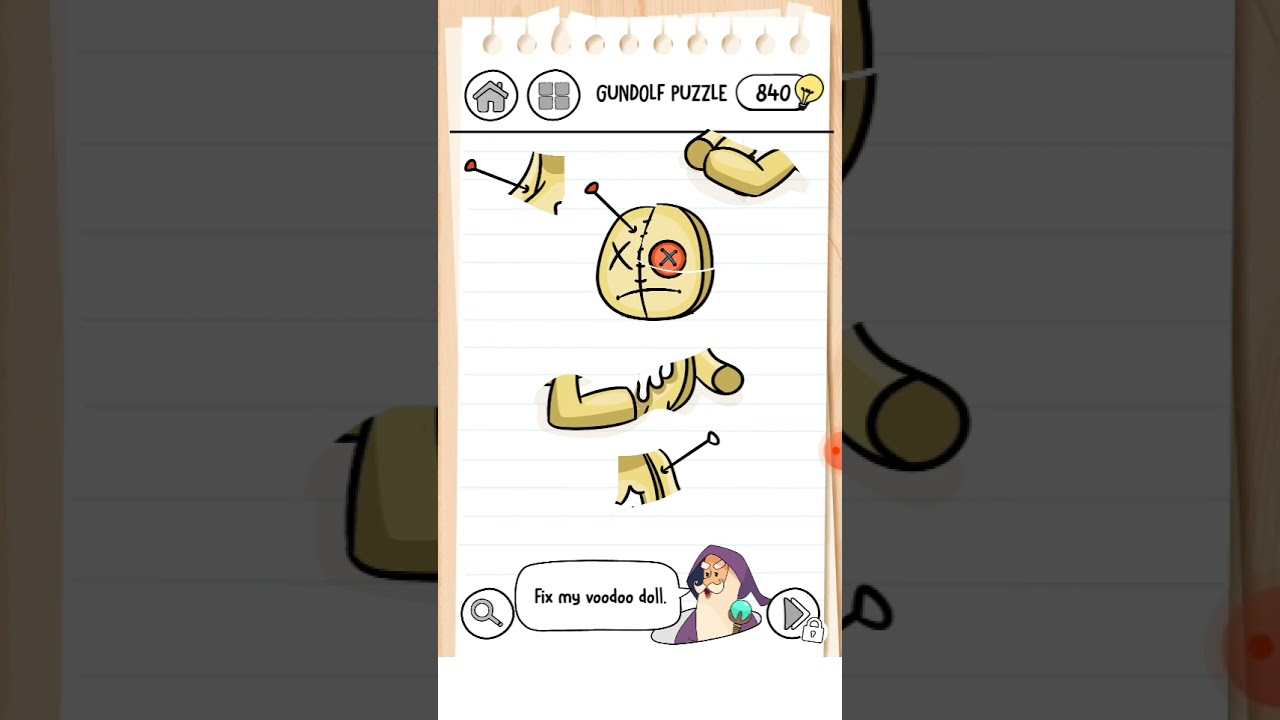 Brain test 3 level 107 fix my voodoo doll