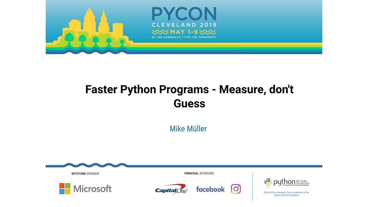 Image from Faster Python Programs - Measure, don't Guess