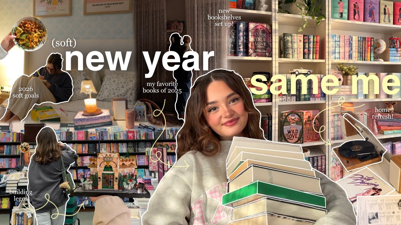 (soft) new year reset 🗓️✨🎀 goals, favorite books of 2025, home refresh & new bookshelves set up!
