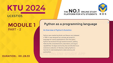 Algorithmic Thinking with Python | Module - 1 Part 2 | B.Tech. KTU 2024 Scheme |STUDY FREE | KOS APP