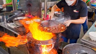 Can be more fire？Shrimp Fried noodles with Pork and Lard, Wok Skill Master / 火上加火！火大！炭燒豬油渣炒麵, 蛋花蝦仁炒麵