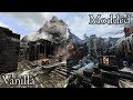 Vanilla Skyrim vs. Heavily Modded Windhelm