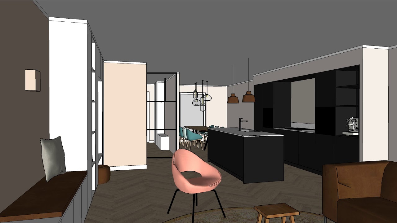 Interieuradvies | 3D interieur ontwerp | Woonkamer tussenwoning