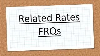 Related Rates FRQs